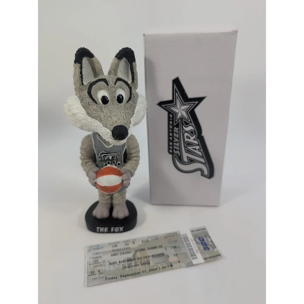 San Antonio Silver Stars‎ THE FOX Bobble Dobbles Bobble Head w/ Game Ticket